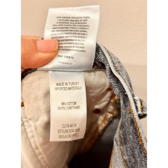 Citizens of Humanity Isola High Rise Cropped Bootcut Jeans Blue Women's Size 29 - Picture 7 of 7